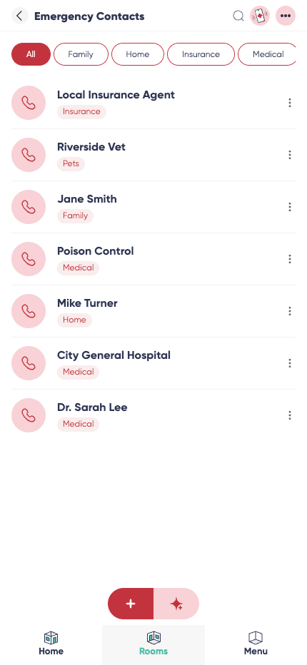 Emergency Contacts Preview