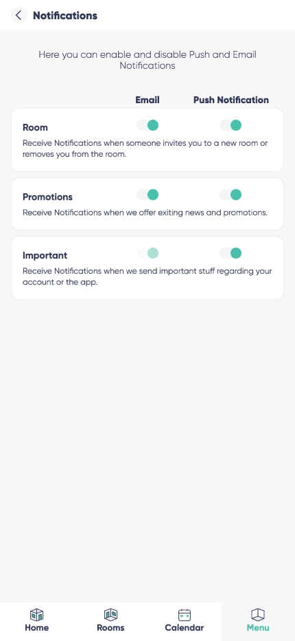 Notification settings